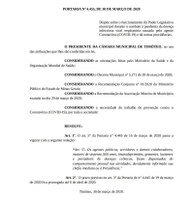 Câmara prorroga suspensão de atividades presenciais 